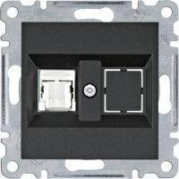 Gniazdo komputerowe pojedyczne RJ45 kat.6 UTP lumina czarny | WL2153 Hager