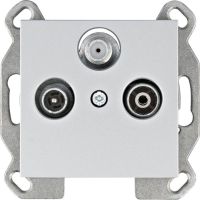 Gniazdo R-TV-SAT końcowe, srebrny, Lumina | WL3112 Hager