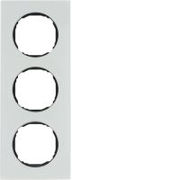 Ramka potrójna, szkło, R.8, biała | 10132609 Hager