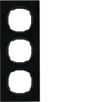 Ramka potrójna, szkło, czarny, R.8 | 10132616 Hager