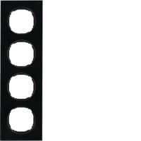 Ramka poczwórna, szkło, czarny, R.8 | 10142616 Hager