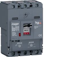 Wyłącznik mocy h3+ P160 3P 160A 25kA TM, MCCB | HHS160DC Hager