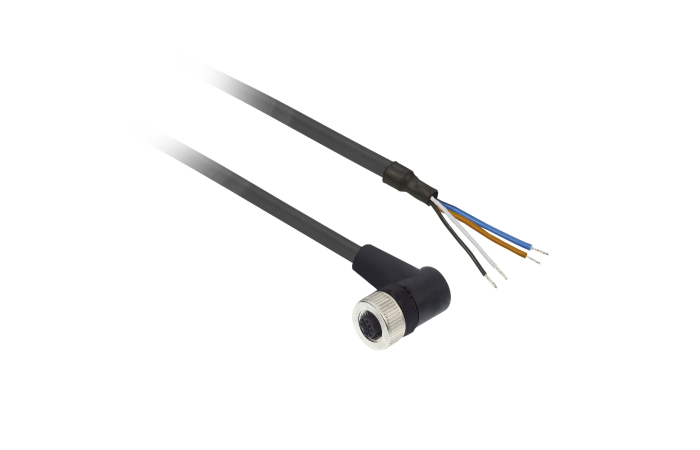 Złącze żeńskie M12 kątowe 4-pinowe kabel 15m PUR | XZCP1241L15 TMSS France