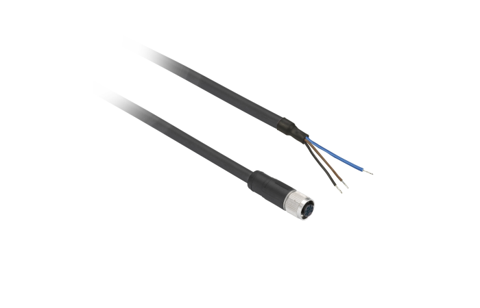 Złącze żeńskie M8 proste 3-pinowe kabel 2m PUR | XZCP0566L2 TMSS France