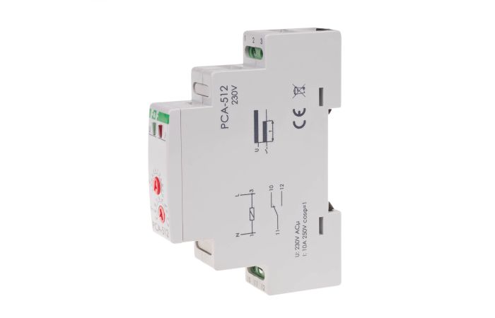 Przekaźnik czasowy awersyjny PCA-512 styki 1NO/NC 230V AC szynę DIN | PCA-512 F&F