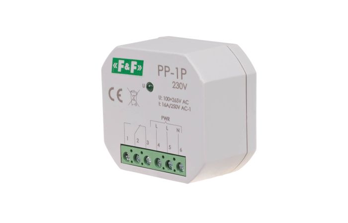 Przekaźnik elektromagnetyczny PP-1P-230V 16A 1 styk przełączny (NO/NC) montaż podtynkowy | PP-1P-230V F&F