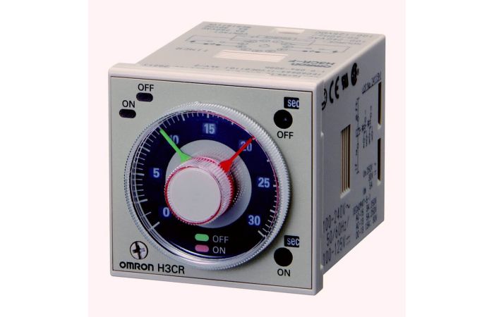 Timer, plug-in, 8-pin, 1/16DIN (48x48mm), twin on & off-delay, fli [ H3CR-F8 100-240VAC/100-125VDC ] | 667955 Omron Electronics