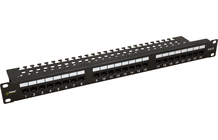 Patch Panel RP-U24V6 24 porty / UTP / Cat6 19”x1Ux120mm | RP-U24V6 Pulsar