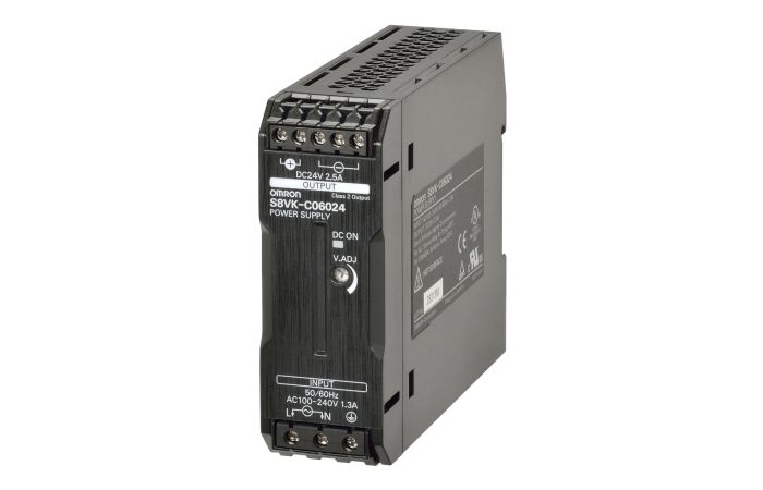 Zasilacz impulsowy DIN, 1x100-240VAC(90-350VDC)/24VDC 2.5A 60W, IP20 [ S8VK-C06024 ] | 375666 Omron Electronics