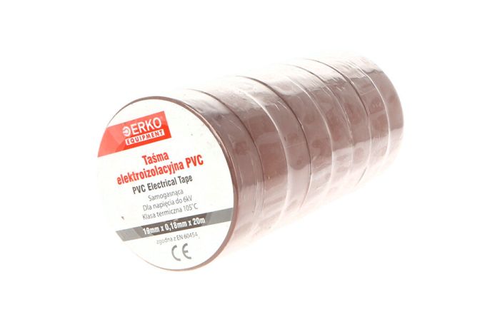 Taśma izolacyjna T PVC 19X20, brązowa | TPVC_19-20-BRAZ/1 Erko