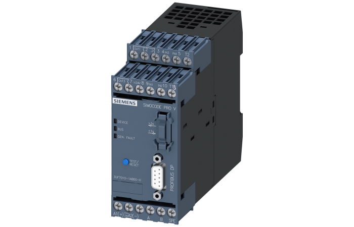 Jednostka podstawowa 2 Simocode Pro V, złącze Profibus DP 12Mbit/s, RS485, 24VDC, 4wej./3wyj. | 3UF7010-1AB00-0 Siemens