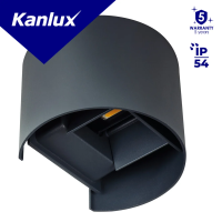 Oprawa elewacyjna REKA LED EL 7W-O-GR max 380lm biała IP54 kolor grafitowy 5 lat Gwar. | 28991 Kanlux