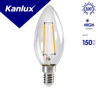 Lampa LED XLED C35E14 2,5W C35 2.5W (25W) 250lm 2700K WW E14 filament świeczka przeźroczysta | 29617 Kanlux