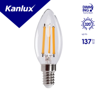 Lampa LED XLEDIM C35E14 C35 5,9W (60W) 806lm 2700K WW E14 filament świeczka przeźroczysta | 35278 Kanlux
