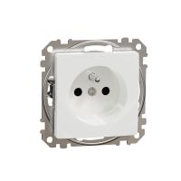 Gniazdo pojedyncze z uziemieniem (2P+PE), z przesłonami torów prądowych, białe, Sedna Design & Elements | SDD111011 Schneider Electric