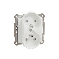 Gniazdo 2x2P+PE z przesłonami do systemu ramkowego (do ramek Sedna Design), białe, Sedna Design & Elements | SDD111275 Schneider Electric