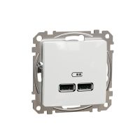 Gniazdo ładowania USB typ A+A 2,4A, białe, Sedna Design & Elements | SDD111401 Schneider Electric