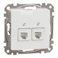 Gniazdo telefoniczne podwójne RJ11, białe, Sedna Design & Elements | SDD111492 Schneider Electric