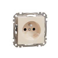 Gniazdo zasilające 2P+PE z przesłonami torów prądowych, zaciski bezgwintowe, beżowy, Sedna Design & Elements | SDD112012 Schneider Electric