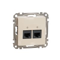 Gniazdo komputerowe podwójne RJ45 kat. 6 UTP, beżowy, Sedna Design & Elements | SDD112462 Schneider Electric