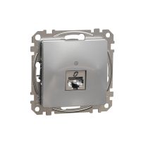 Gniazdo komputerowe RJ45 kat. 6 STP, srebrne aluminium, Sedna Design & Elements | SDD113461S Schneider Electric