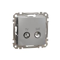 Gniazdo TV/SAT przelotowe (7dB), srebrne aluminium, Sedna Design & Elements | SDD113474S Schneider Electric
