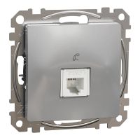 Gniazdo telefoniczne RJ11, srebrne aluminium, Sedna Design & Elements | SDD113491 Schneider Electric