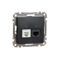 Gniazdo komputerowe-telefoniczne (kat. 5e UTP), czarny antracyt, Sedna Design & Elements | SDD114458 Schneider Electric