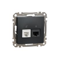 Gniazdo komputerowe-telefoniczne (kat. 6 UTP), czarny antracyt, Sedna Design & Elements | SDD114468 Schneider Electric