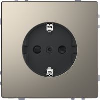Gniazdko elektryczne SCHUKO  przesłona, screwl. term., nickel metallic, System Design | MTN2300-6050 Schneider Electric
