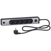 Prz. 5-gn. z ł. 2xUSB, 1,5m antr/sz.alu. | ST935U1BA Schneider Electric
