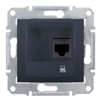 Gniazdo komputerowe pojedyncze 1xRJ45 kat.5e nieekr zaciski bezgwintowe grafitowe, Sedna | SDN4300170 Schneider Electric