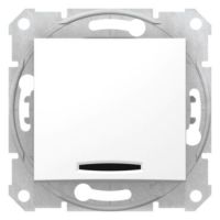 Łącznik schodowy z podświetlaczem LED 10AX/250V biały, Sedna | SDN1500221 Schneider Electric