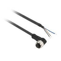 Konektory okablowane kątowe, żeńskie, M8, 3 piny, kabel 2m OsiSense XU | XZCP0666L2 Telemecanique Sensors