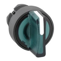 Główka przełącznika 3 pozycyjnego z samopowrotem LED zielona plastikowa Harmony XB5 | ZB5AK1533 Schneider Electric