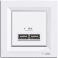 Gniazdo ładowarki USB 2.1A z ramką, biały, Asfora | EPH2700221 Schneider Electric