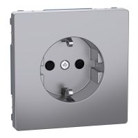 Gniazdko elektryczne SCHUKO  przesłona, screwl. term., stainless steel, System Design | MTN2300-6036 Schneider Electric