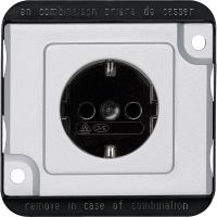 Gniazdko elektryczne SCHUKO insert w.przesłona, screw term., alum., Anti-vandalism | MTN2400-7060 Schneider Electric