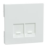 Płytka centralna gniazda komputerowego podwójnego 2xRJ45 biały, D-Life, Merten | MTN4572-6035 Schneider Electric