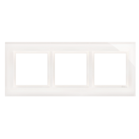 Ramka potrójna, szklana, biała perła, IP20/[IP44], Simon 54 Nature | DRN3/70 Kontakt Simon