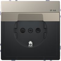 Gniazdko elektryczne SCHUKO w. hng.lid, IP44, zamknięty. screwl. term. nickel metallic,Sys.Des. | MTN2314-6050 Schneider Electric