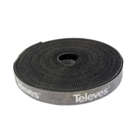 Taśma nylonowa, rzepowa 20mm x 8m, czarna (opak 2szt) | 200101 Televes