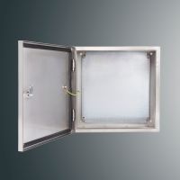 Obudowa n/t z płytą montaż PSH 404030 IP65 INOX 400x400x300; IK10; RAL7035,zamek herm.-D5 | PSH 404030 IP65 INOX Kubiak