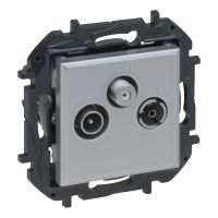 Gniazdo TV-R-SAT końcowe typu gwiazda 1,5 dB, aluminium, NILOE STEP | 863380B Legrand