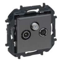 Gniazdo TV-R-SAT końcowe typu gwiazda 1,5 dB, stalowy, NILOE STEP | 863480B Legrand