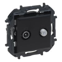 Gniazdo TV-SAT końcowe typu gwiazda, 2 przewody, 1,5 dB, czarny, NILOE STEP | 863583B Legrand