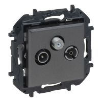 Gniazdo TV-R-SAT przelotowe, 14 dB, stalowy, NILOE STEP | 863478B Legrand