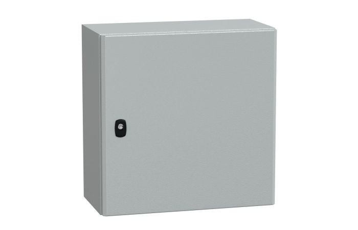 Obudowa wisząca Spacial S3D drzwi gładkie b/pł. mont 500x500x250 (WxSxG) IP66 IK10 RAL7035, Special | NSYS3D5525 Schneider Electric