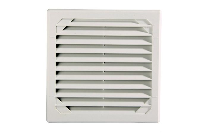 Filtr wylotowy, kratka wentylacyjna z filtrem GV 250 z uszczelką, otwór125x125mm,IP54,RAL7035 GN250 | GV250 Depro Components