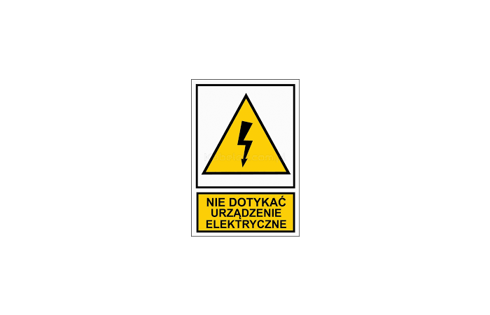 Tablica, naklejka samoprzylepna (A/2) 74x105 "NIE DOTYKAĆ URZĄDZENIE ELEKTRYCZNE" NO3-NDUE | NO3-NDUE Trytyt